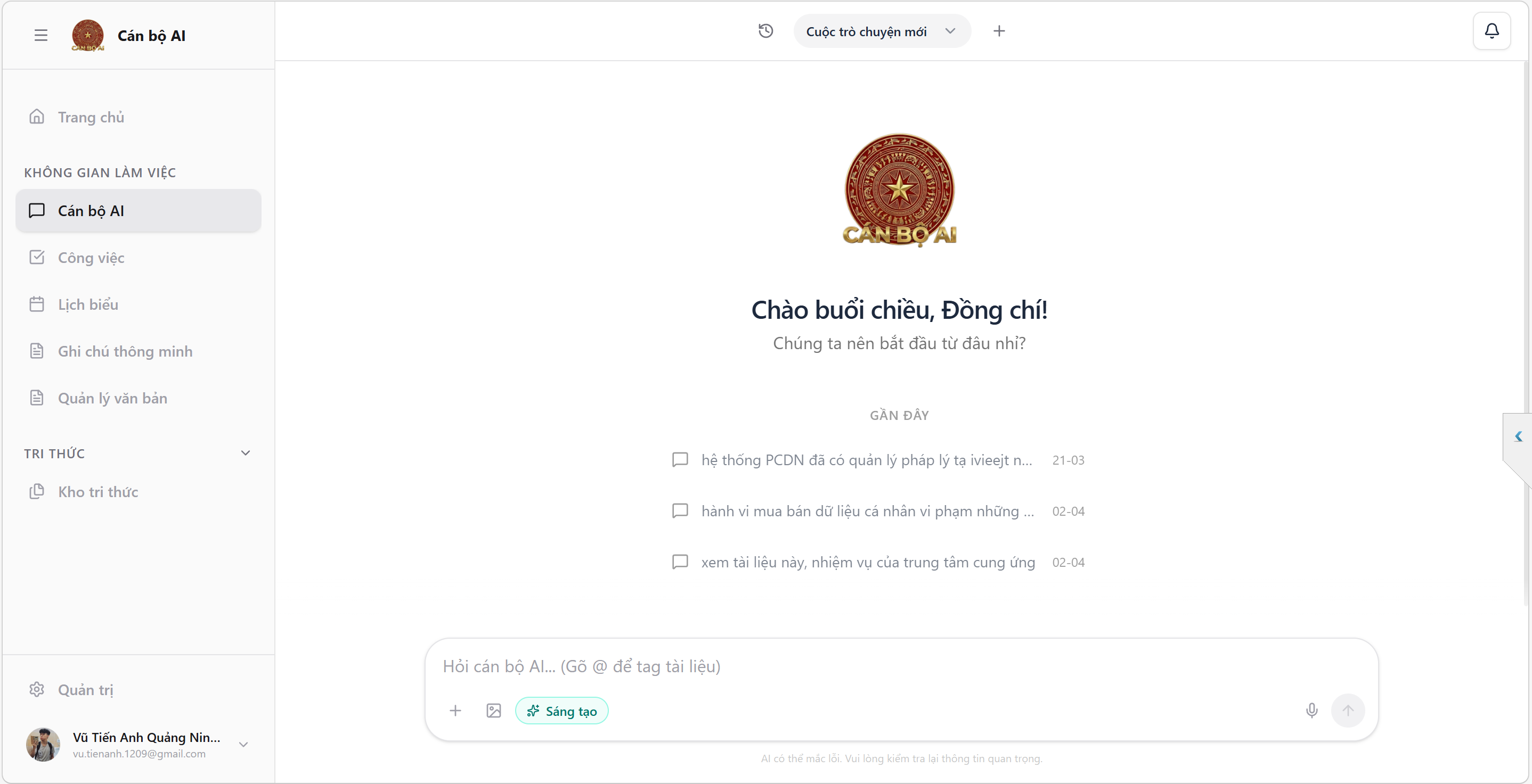 Chat pháp luật & trợ lý tri thức